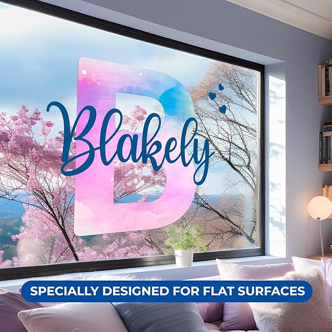 Custom Stickers Name Wall Decor I Personalized Name Sign for Room Decor | Multiple Custom Name & Initial I Decal for Baby Girl Nursery Decor I Nursery Wall Decal for Baby (A. Pink and Blue Sky)