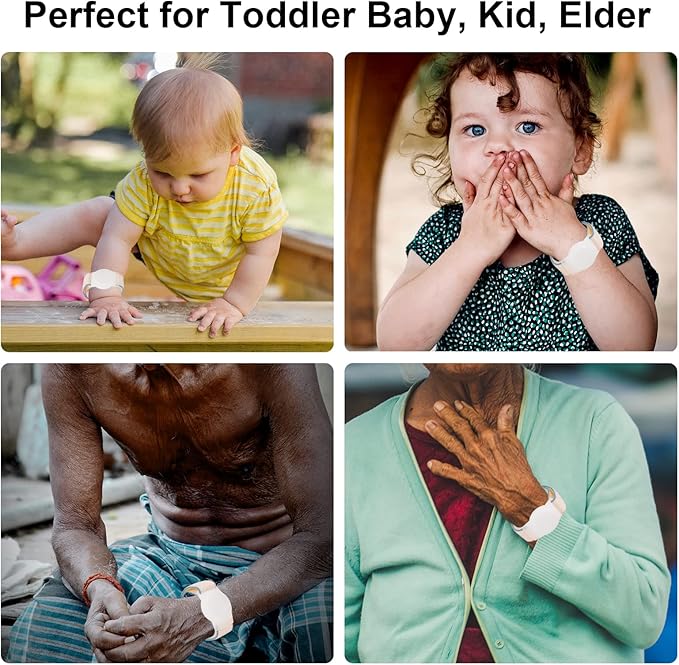 Kids Wristband Compatible with Apple AirTag, Protective Case for Air Tag GPS Tracker Holder with Nylon Bracelet, Adjustable Anti Lost Watch Band for Toddler Child Elder(Mlik White)