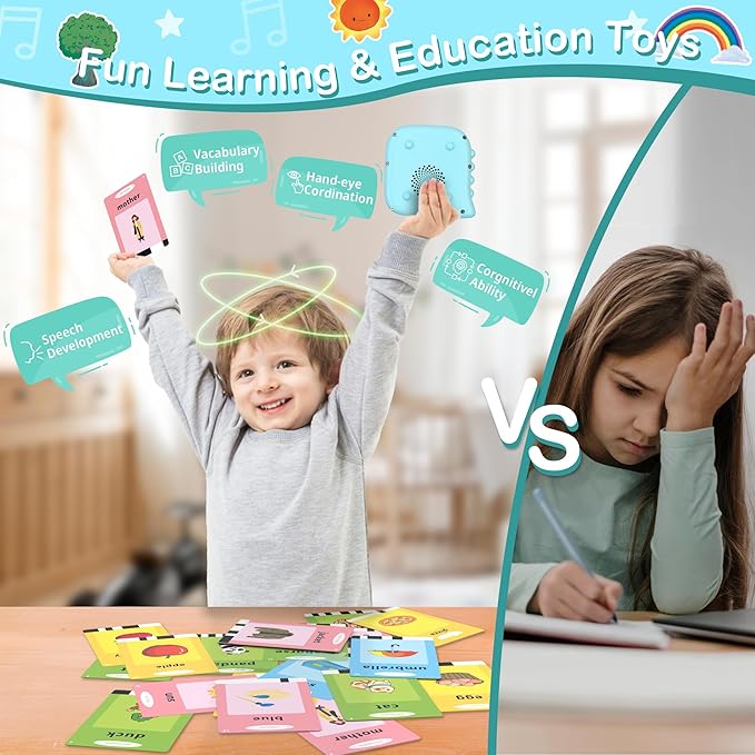 Talking Flash Cards for Toddlers 1-3 with 510 Sight Words, Educational Toddler Toys for 2-4 Years Old Boys Girls Birthday Gift, Montessori Learning Toy for Toddlers, Autism Sensory Speech Therapy Toys