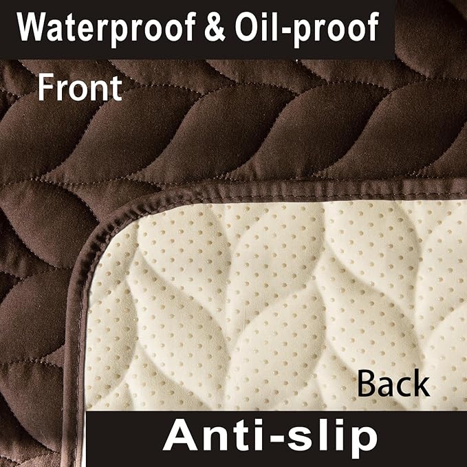 100% Waterproof Dog Bed Cover, 30x70inch Brown Sofa Cover Anti-Slip, Reusable Changing Pad, Washable Camping Mat for Pets/Kids/Adult/Dog/Cat,Geometric Embroidery Blanket 2024 New