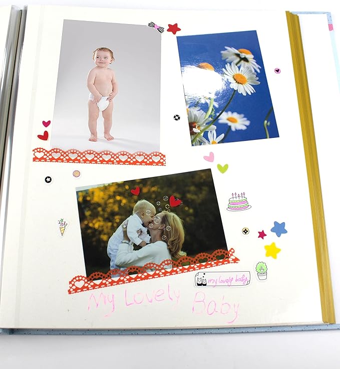 Self-Adhesive Photo Album, Dust-free, glue free and waterproof Scrapbook Album, Family album, Leather Cover, Hand Made DIY Albums Holds 3x5, 4x6, 5x7, 6x8,8x10 photos