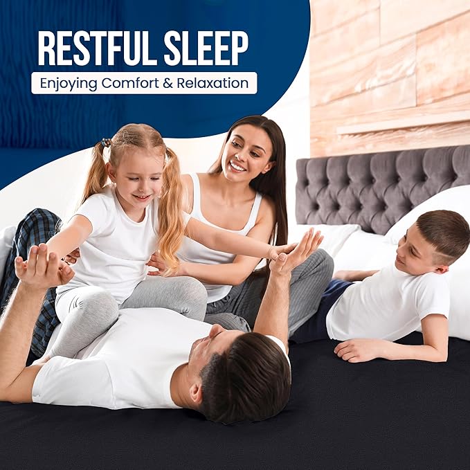 Utopia Bedding Waterproof Mattress Protector Queen Size, Premium Terry Mattress Cover 200 GSM, Breathable, Fitted Style with Stretchable Pockets (Black)