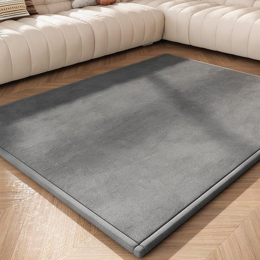 Baby Play Mat for Floor, 1.3'' Thick Memory Foam Tummy Time Mat - Super Soft Coral Velvet Nursery Rug with Non-Slip Backing, Crawling Rug for Toddlers/Infants, Yoga & Tatami Use, 71''x 79''