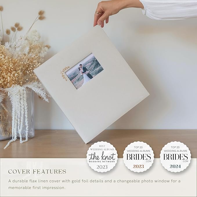 Premium Scrapbook Album – Acid-Free Photo Album with Writing Space – 100 Pages for Size 4x6 – Holds 500 Photos – Wedding, Baby, Travel & Family Memories