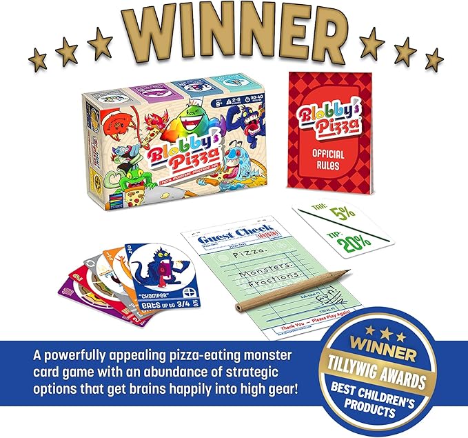 Blobby's Pizza Math Card Game: Crazy Fun Strategic Pizza Eating Contest Between Cute Monsters!