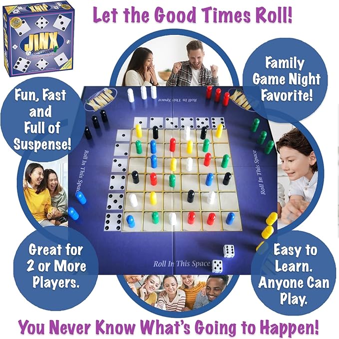 Jinx - Fast and Fun Board Game of Chance Where The Luck of The Roll Determines Your Fate - Game Night Fun for Family & Adults