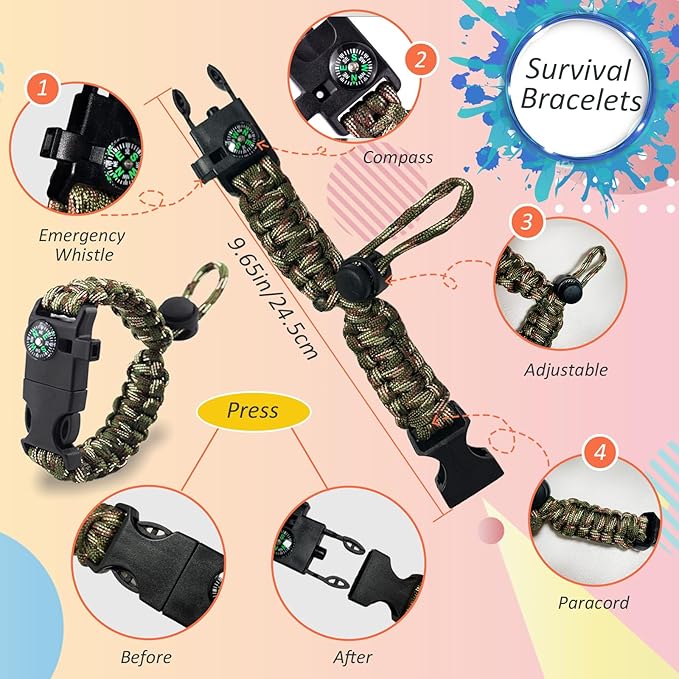 Toys for Boys Walkie Talkies for Kids 6 7 8 Year Old Boy Pretend Play Police Military Spy Hunt Camp Outdoor Toys for Kids Birthday Present Boys Gifts (Green Green)