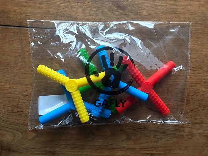 Gafly X’s and Y’s - 5 Pack Sensory Chew Toys for Autistic Children - Chewy Sticks for Sensory Kids - Autism Chew Toys for Toddlers & Kids - BPA-Free Silicone Chew Tubes for Sensory Needs