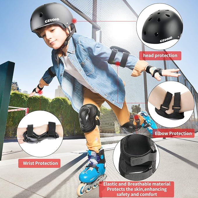 Kids Bike Helmet,Toddler Skateboard Helmets for Ages 2-3-5-8-14 Years Boys Girls，Adjustable Multi-Sport Bicycle Skateboarding Football Roller Skating Scooter Rollerblade Balance Bike Helmet