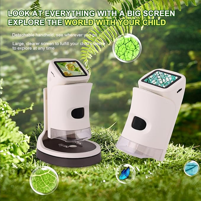 Microscope for Kids, 1000x Handheld, 2.0-inch Color Screen, Portable Educational Gift, Children's Microscope for 8-12 Year Olds