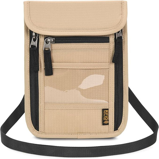 Neck Wallet Lightweight RFID Blocking Waterproof Travel Pouch for Women Men