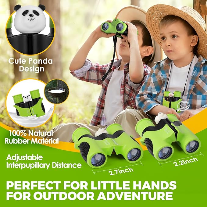 Binoculars for Kids, Toys for 3-12 Year Old Girls and Boys, Bird Watching Hiking 4 5 6 7 8 9 Year Old Girl Boy Christmas Birthday Gifts, Outdoor Toys for Kid Set with Magnifying Glass & Compass