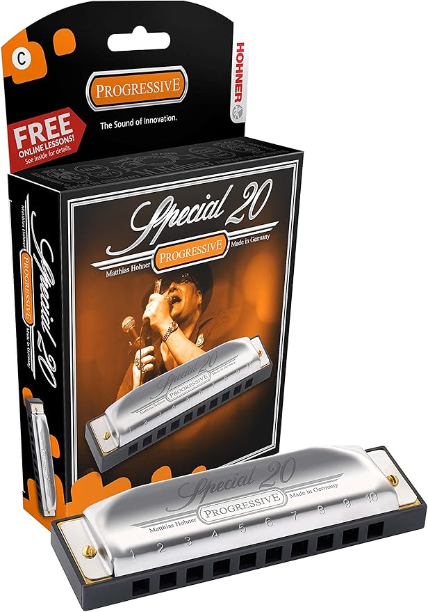 Hohner Special 20 Harmonica - Key of F Bundle with Case, Pouch, Online Manual, and Austin Bazaar Polishing Cloth