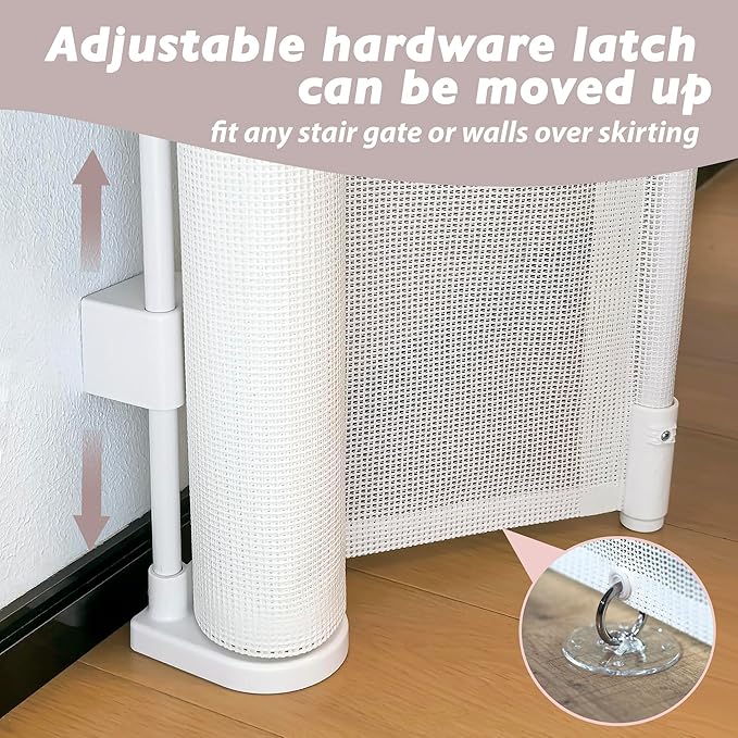 Retractable Baby Gates Dog Gate for Stairs, 100" Wide Retractable Gate Mesh Pet Gate, 41" Extra Tall Child Safety Gate with Fiberglass Rods for Stairways, Doorways, Hallways, Indoor/Outdoor