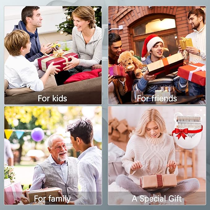 Acrylic Kalimba Thumb Piano,YUNDIE Portable 17 Keys Mbira Crystal Finger Piano, Musical Instruments Birthday Gift for Kid Adult Beginners Professional(Clear) (17 Keys)