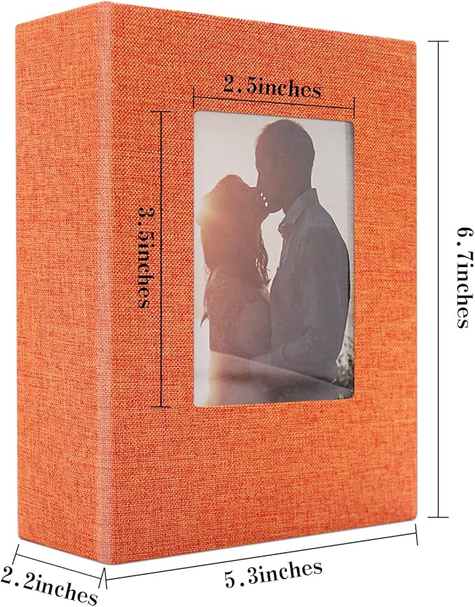 Vienrose Photo Album 4x6 100 Pages Photos Linen Cover Picture Book with Front Window for Baby Wedding Children