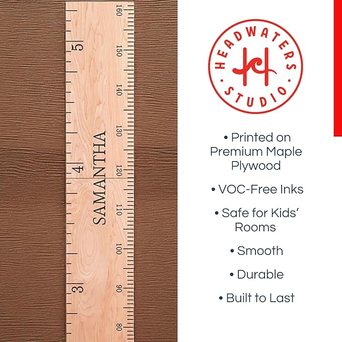 Personalized Wooden Growth Chart for Kids – Wall Height Ruler for Child Growth Tracking – Wooden Height Chart for Boys & Girls, Nursery & Home Decor Multiple Sizes & Colors