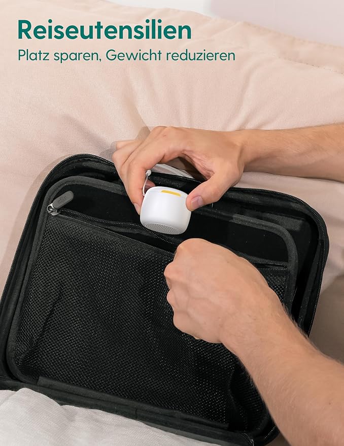 Babelio White Noise Sound Machine, Night Light, Mini and Portable, 15 Non-looping Sounds, Timer, Memory Function, for Adults Baby, Travel, White