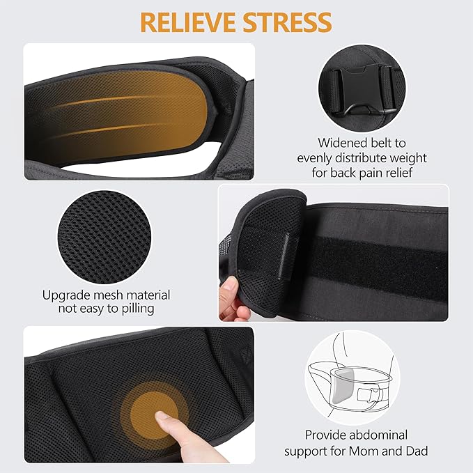 Baby Hip Seat Carrier, Ergonomic Waist Stool for Child Infant with Adjustable Strap Pocket Soft Base, Baby Hip Carrier for Newborns & Toddlers