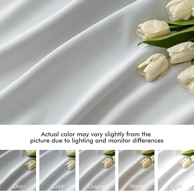 MIULEE Back Tab Light Blocking Curtains 90 Inch Long 2 Panels Set for Living Room Bedroom, Greyish White Rod Pocket/Pinch Pleated Thermal Insulated Room Darkening Blackout Curtains, 52 x 90 Inch