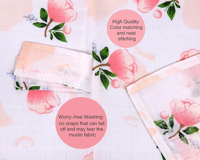 Rquite Car Seat Covers for Babies - 100% Muslin, Lightweight, Soft, Breathable Baby Carrier Cover - Summer Stroller Canopy (Pink Flower)