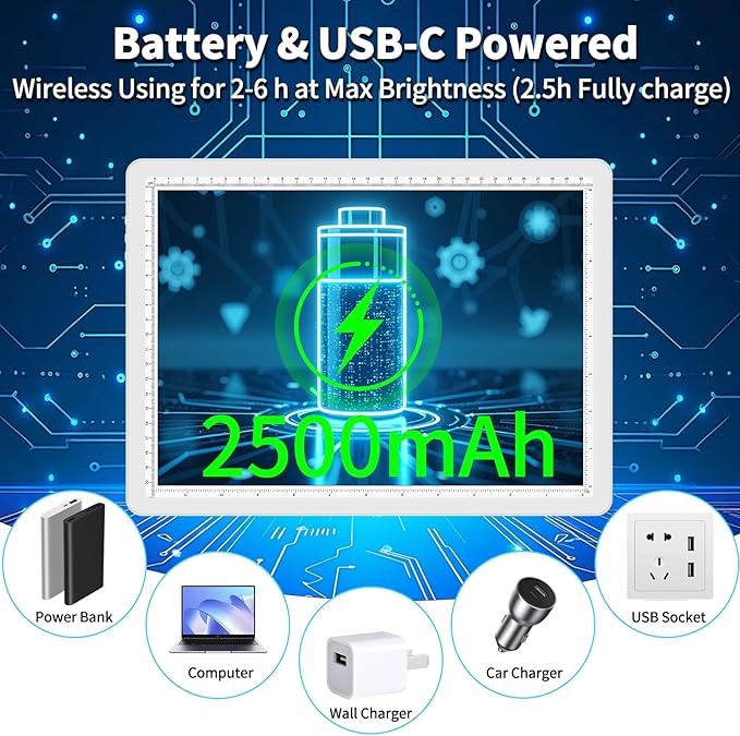 Phylosal Rechargeable A4 LED Light Pad with Built-in Stand, Magnetic Tracing Light Box for Drawing, Diamond Art Light Board with Side Button, Super Bright Light Table for Diamond Painting, Sketching