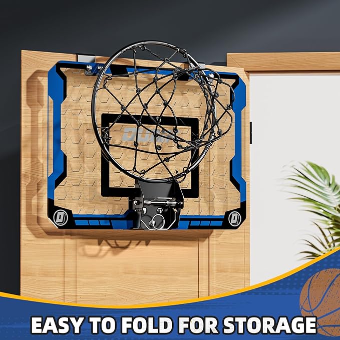 Indoor Basketball Hoop for Kids, Over The Door Mini Basketball Hoops, Mini Hoop with 4 Balls, Kids Basketball Hoop Sport Toys Gifts for 5 6 7 8 9 10 11 12+ Year Old Boys