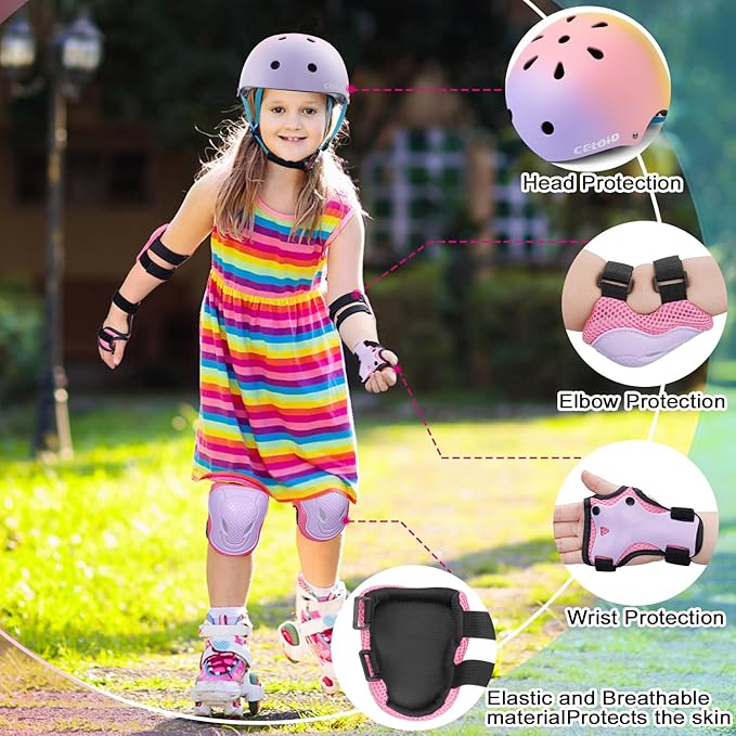 Kids Bike Helmet,Toddler Skateboard Helmets for Ages 2-3-5-8-14 Years Boys Girls，Adjustable Multi-Sport Bicycle Skateboarding Football Roller Skating Scooter Rollerblade Balance Bike Helmet