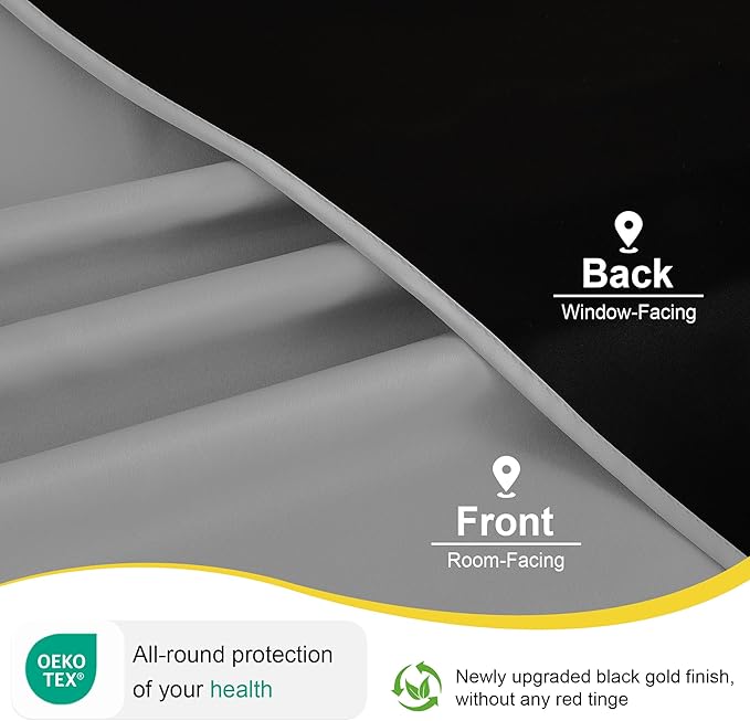 NICETOWN 100% Blackout Curtains for Bedroom Solid Thermal Insulated Grommet Room Darkening Curtains & Drapes Luxury Decor for Living Room Nursery, 42 x 63 Inch, Silver Grey, 2 Panels