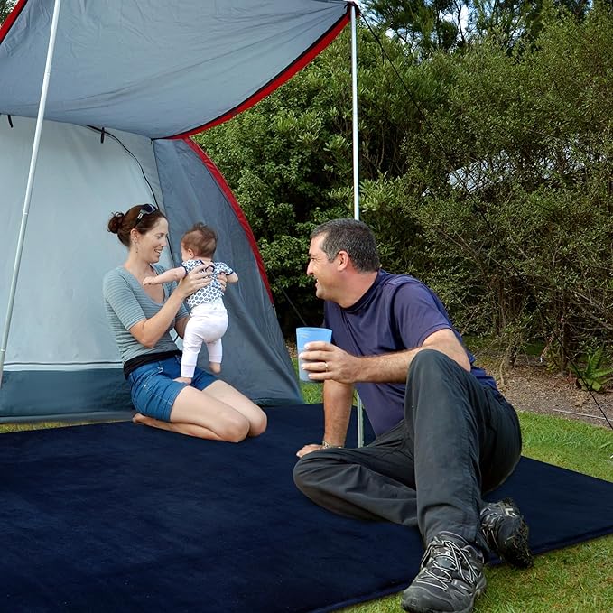 BALAPET Thick Memory Foam 50x50 Play Mat for Playpen, Super Soft Velvet Portable Baby Playpen Mat for Kids Toddler Crawling and Play, Non-Slip Bottom Playmat, Navy Blue