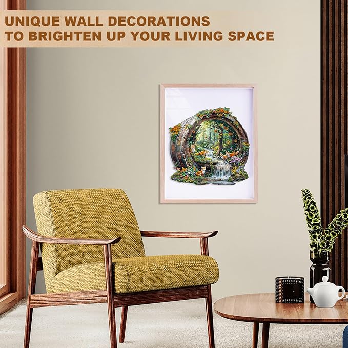 Wooden Puzzles for Adults, Fox Wooden Jigsaw Puzzle for Adults, 255 Piece Unique Animal Shape Wood Puzzles Adult, Birthday Party Gifts for Friends & Family Leisure Time Game Home Decor (L-13.4*12.8in)