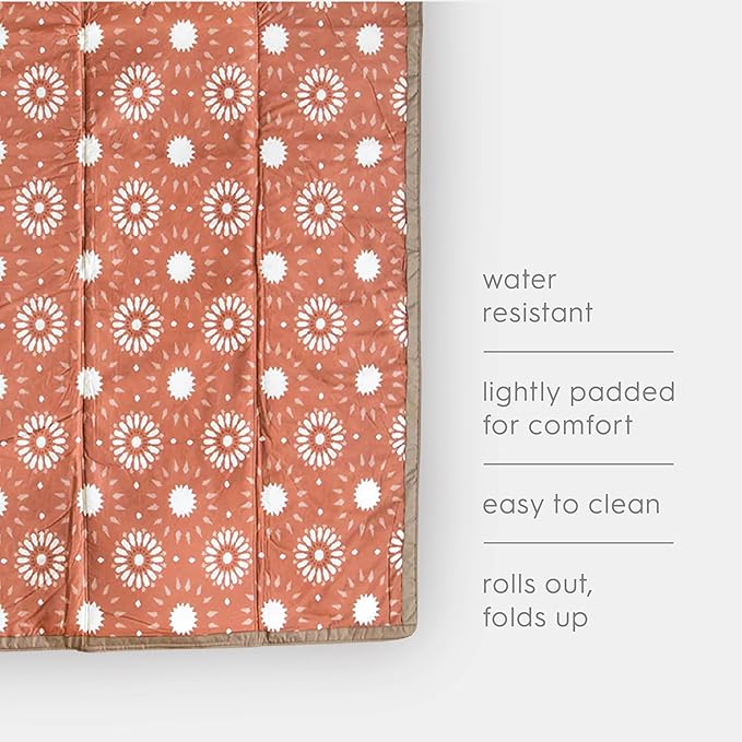 Little Unicorn 5'x5' Outdoor Family Picnic & Beach Blanket | Durable & Water-Resistant Fabric | Compact Fold & Easily Wipes Clean | Zipper Pocket (Sun Baked)