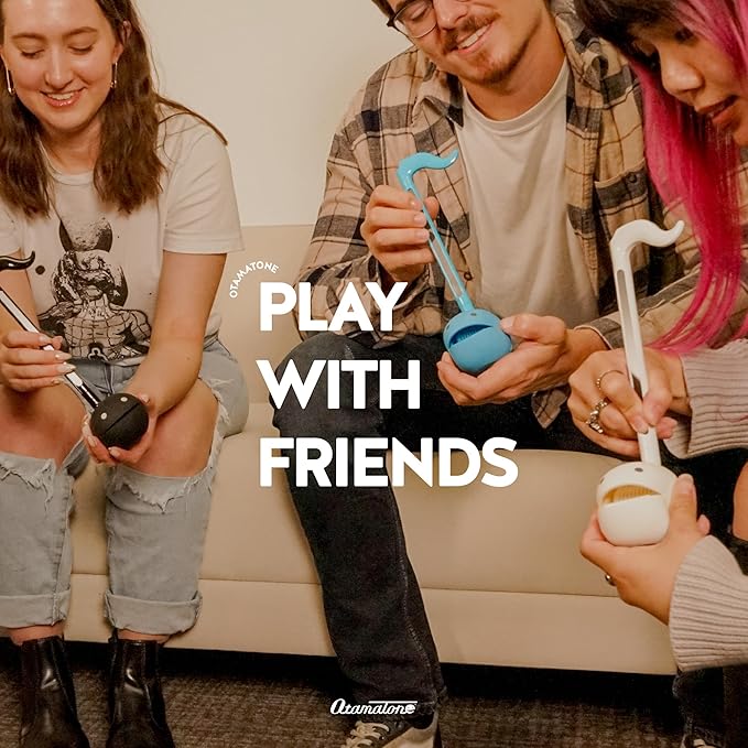 Otamatone Japanese Electronic Musical Instrument Portable Music Synthesizer from Japan by Maywa Denki Educational Fun Gift for Children, Teens & Adults - Black White Blue Set