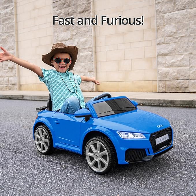 Licensed Audi Electric Kids Car, 12V Kids Ride-on Toy Car for Toddlers w/Remote - Dark Blue