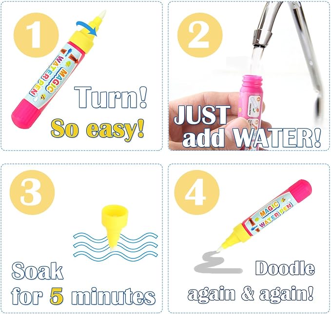 Coolplay Water Coloring Cards Learning Number Shape Color Toddler Girl Toy Water Paint Cards Airplane Activities for Kids Toy