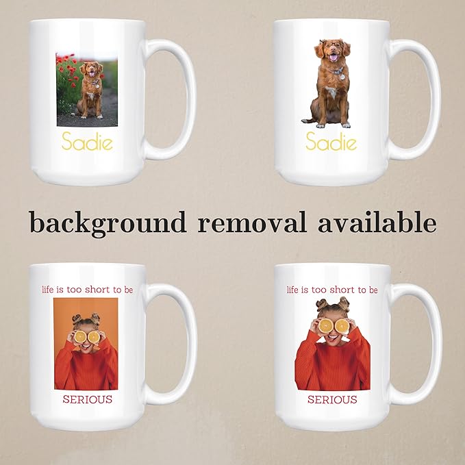 Personalized Coffee Mug, Custom Photo Text 15 Oz Ceramic Mug, Customized Picture Name Tea Cup, Unique Gift Idea, Taza Cafe Personalizadas Fotos, Cute Custom Gifts Mom Women Men, Mother's Day, Navy