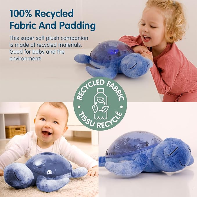 Cloud b Ocean Projector Nightlight with 2 White Noises & 2 Soothing Sounds | Adjustable Settings | Cry Sensor | Tranquil Turtle - Ocean (Rechargeable)