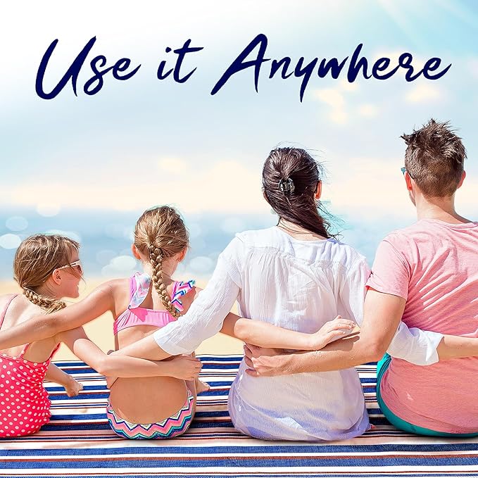 scuddles 60" x 80" Extra Large Outdoor Picnic Blanket – Waterproof, Foldable Travel Mat for Beach, Camping, Grass, Lawn, Park – Dual Layer, Sand-Free, Soft Throw Rug Fits 4 Adults, Summer Accessories