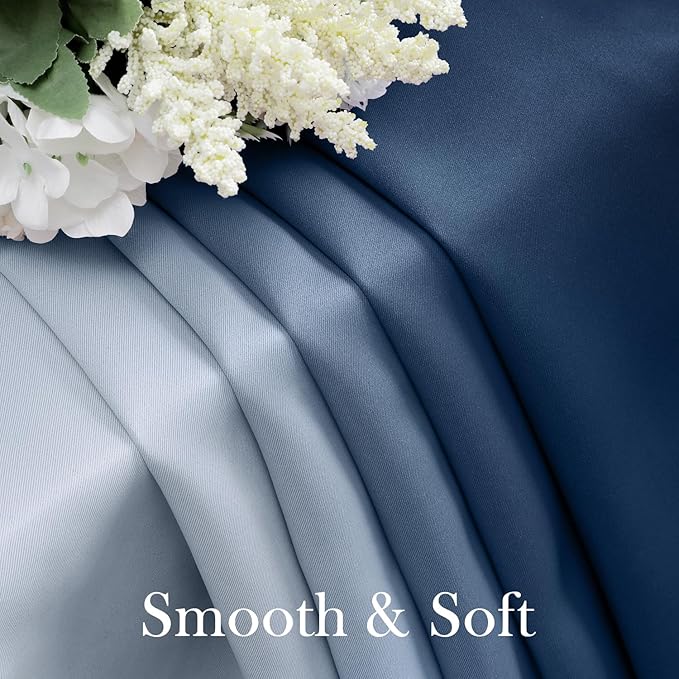 HOMEIDEAS Navy Blue Ombre Blackout Curtains 52 X 63 Inch Length Gradient Room Darkening Thermal Insulated Energy Saving Grommet 2 Panels Window Drapes for Living Room, Bedroom