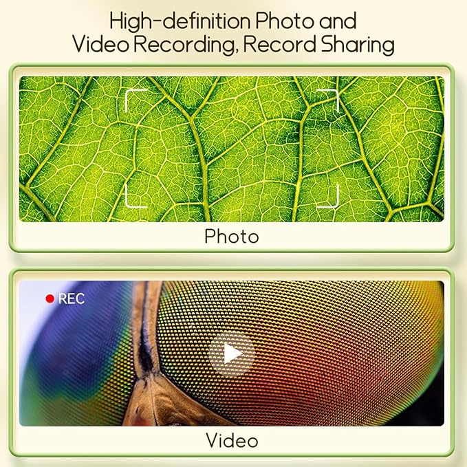 Kids Microscope Pocket Microscope -1000X Portable Microscope for Kid | Photo and Video Mini Microscopes | 2'' Digital Little Scientist Microscopes for 3-10 Age Years Old Boys Girls Toys Gifts (Green)