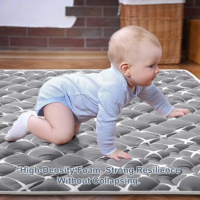 Baby Play Mat - 71" X 59",Premium Thicker Foam One-Piece Crawling Mat, Machine Washable, Extra Large Anti-Slip Activity Playmat for Babies, Toddlers & Infants