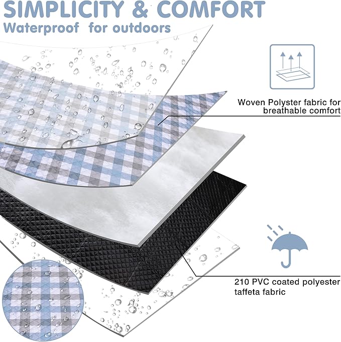 Extra Large Picnic Blanket 80''x 80'' Waterproof Foldable Picnic Mat for Beach, 5-Layer Outdoor Blanket for 6 to 8 Adults,Camping Grass Lawn Park Accessories Couple Park Wedding Registry(Grey)