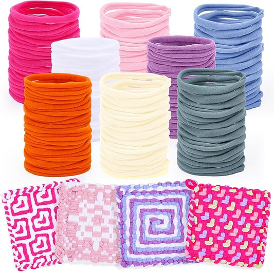 PREBOX 10’’ Potholder Weaving Loom Kit Refill Loops, DIY Crafts Supplies for Kids & Beginners, 224 Colorful Loops to Make 4 Large Pot Holders