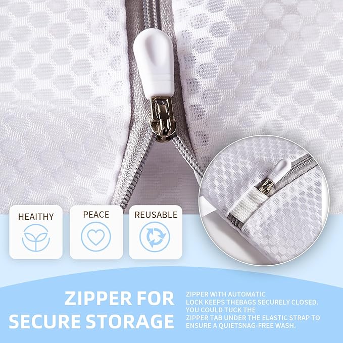 Mesh Laundry Bags, Mesh Wash Bags, Durable Mesh Structure with Strong Zipper, Suitable for Underwear, Delicate Clothes, Pants, Shoes, Socks Washing (Honey mesh, Large 20 * 24in*3pcs)