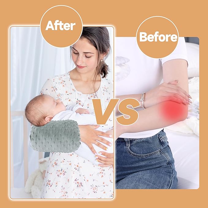 MABOZOO Arm Pillow for Feeding Baby,Flower Print Cozy Cradle Arm Pillow Soft Cotton Bottle Feeding Pillows for Newborn,Double-Sided Available