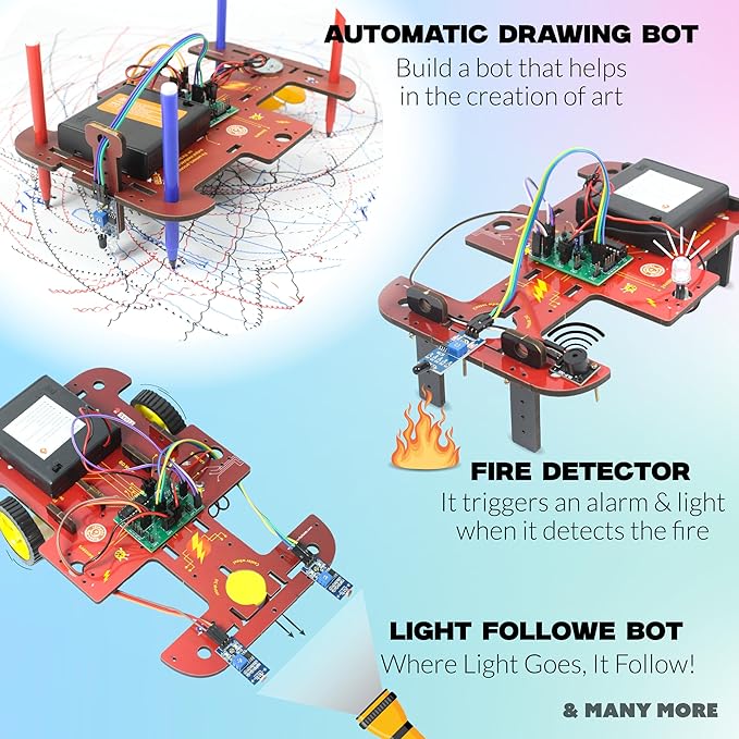 ButterflyEdufields 40in1 STEM Robotics Kits for Kids 8-12 Years | DIY Robots Projects for Kids with Electronics Board & Sensors | Best Educational Homeschooling Gift for 8 10 12 Years | 100+ Parts