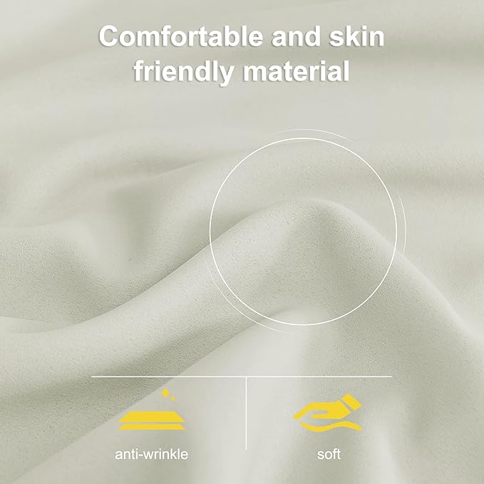 NICETOWN Farmhouse Curtains for Living Room, Blackout Thermal Insulated Sliding Door Curtains for Patio Glass Door, Grommet Soundproof Smart Drapes for Office, 1 Pair, 52" W x 95" L, Light Beige