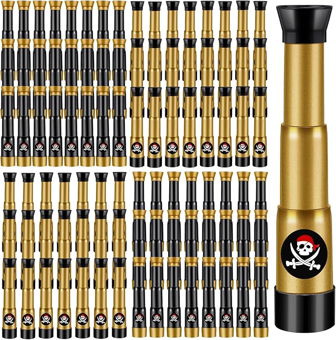 Deekin 12 Pcs Pirate Telescope for Kids Pirate Party Favors Accessories Telescope Toys Spyglass Mini Treasure Hunt for Boat Halloween Birthday Party Supplies
