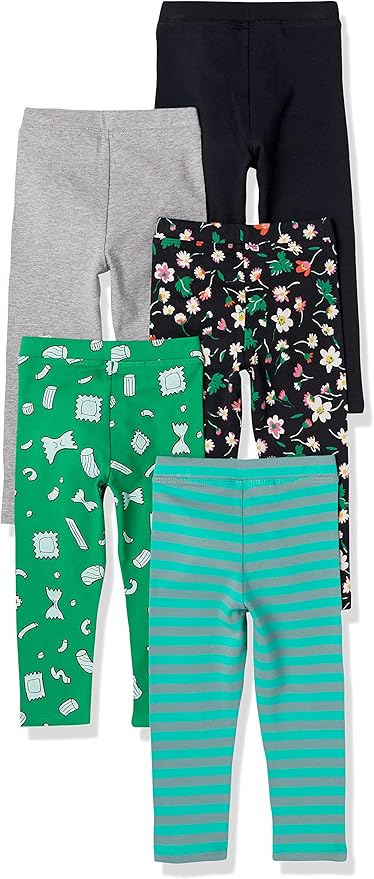 Amazon Essentials Girls and Toddlers' Leggings, Multipacks