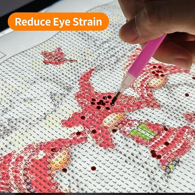 TOHETO A4 Light Board with Bag for Diamond Painting, Super Bright Magnetic Light Pad with Side Buttons, Lightbox for Tracing and Drawing, Corded Light Table for Sketching, Weeding Vinyl (Black)